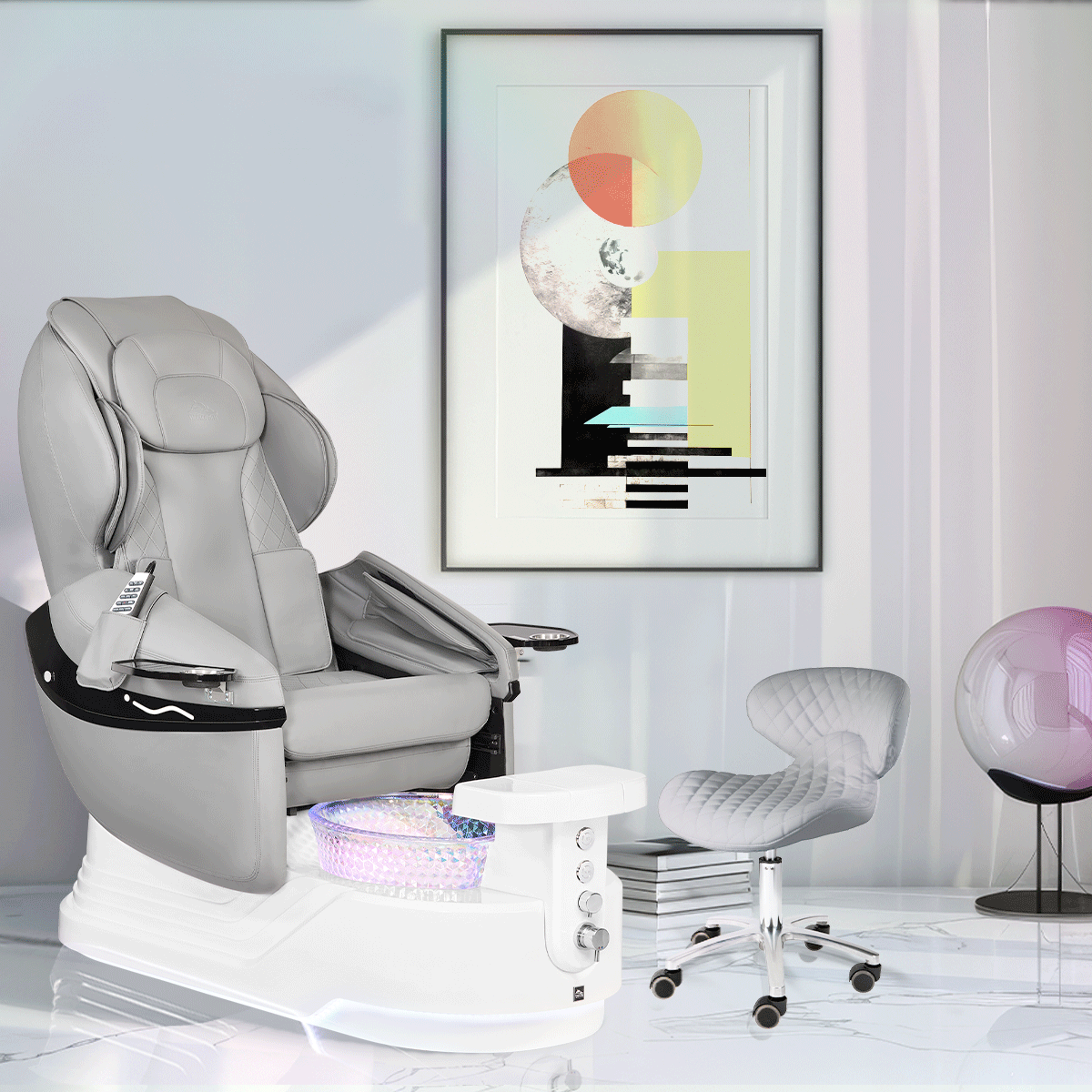 Elora Nail Salon Pedicure Chair with 3D massage and arm massage for full body experience