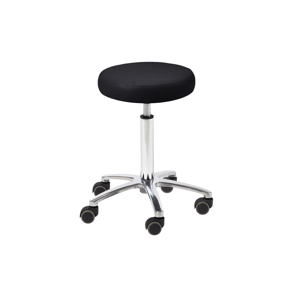 Whale Spa Black Technician Stool 1004H Leather, Adjustable Height | Salon and Spa Furniture