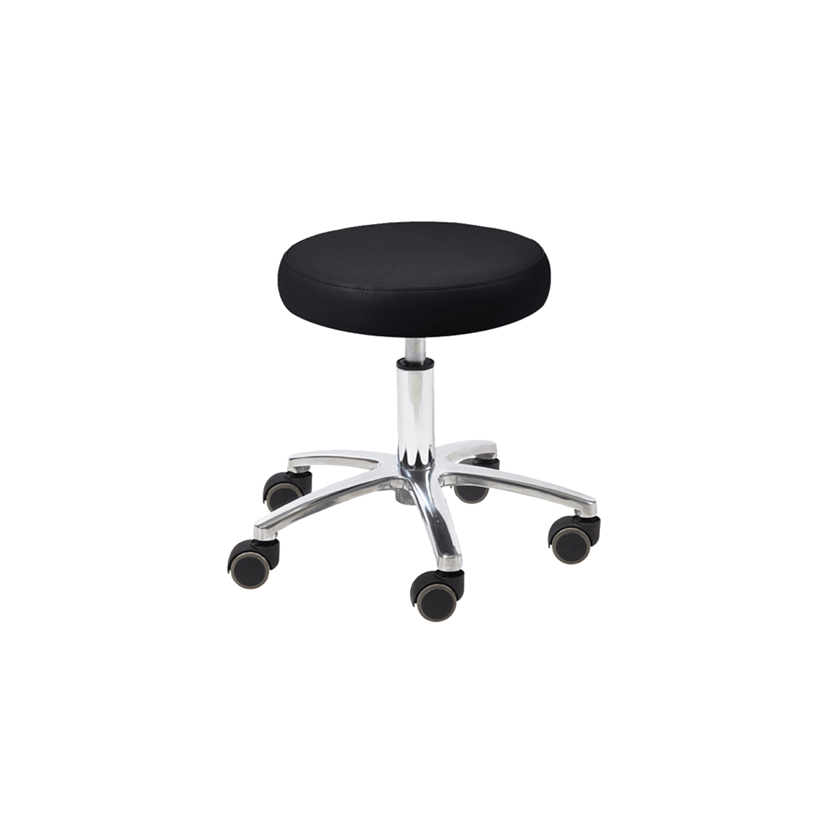 Whale Spa Black Pedicure Stool 1004L Leather, Adjustable Height | Salon and Spa Furniture