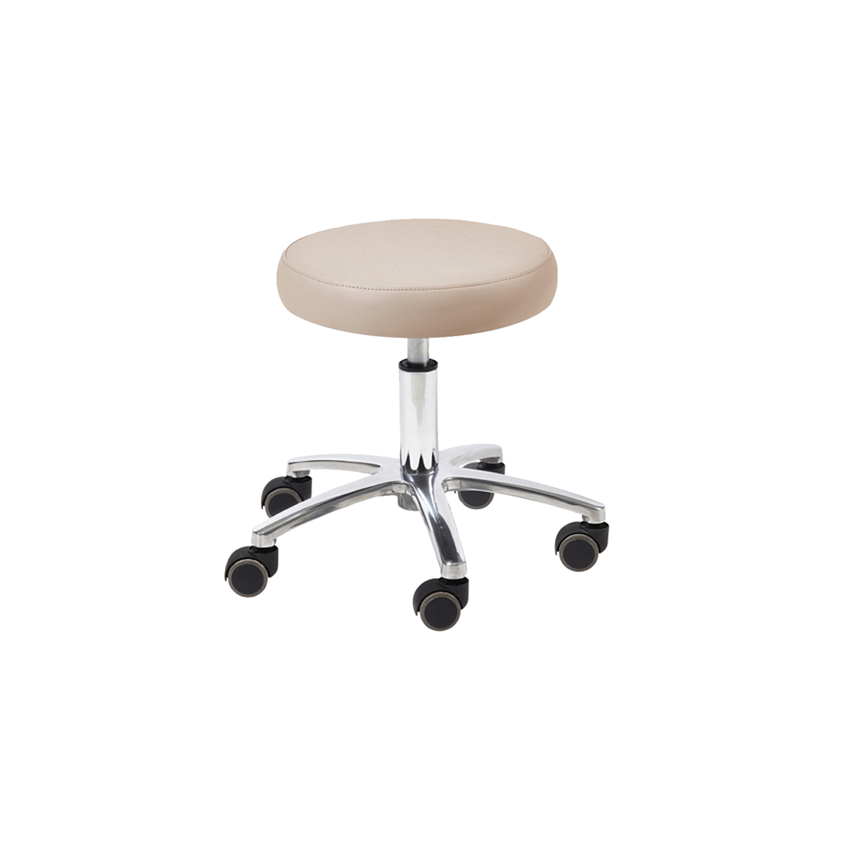 Whale Spa Khaki Pedicure Stool 1004L Leather, Adjustable Height | Salon and Spa Furniture