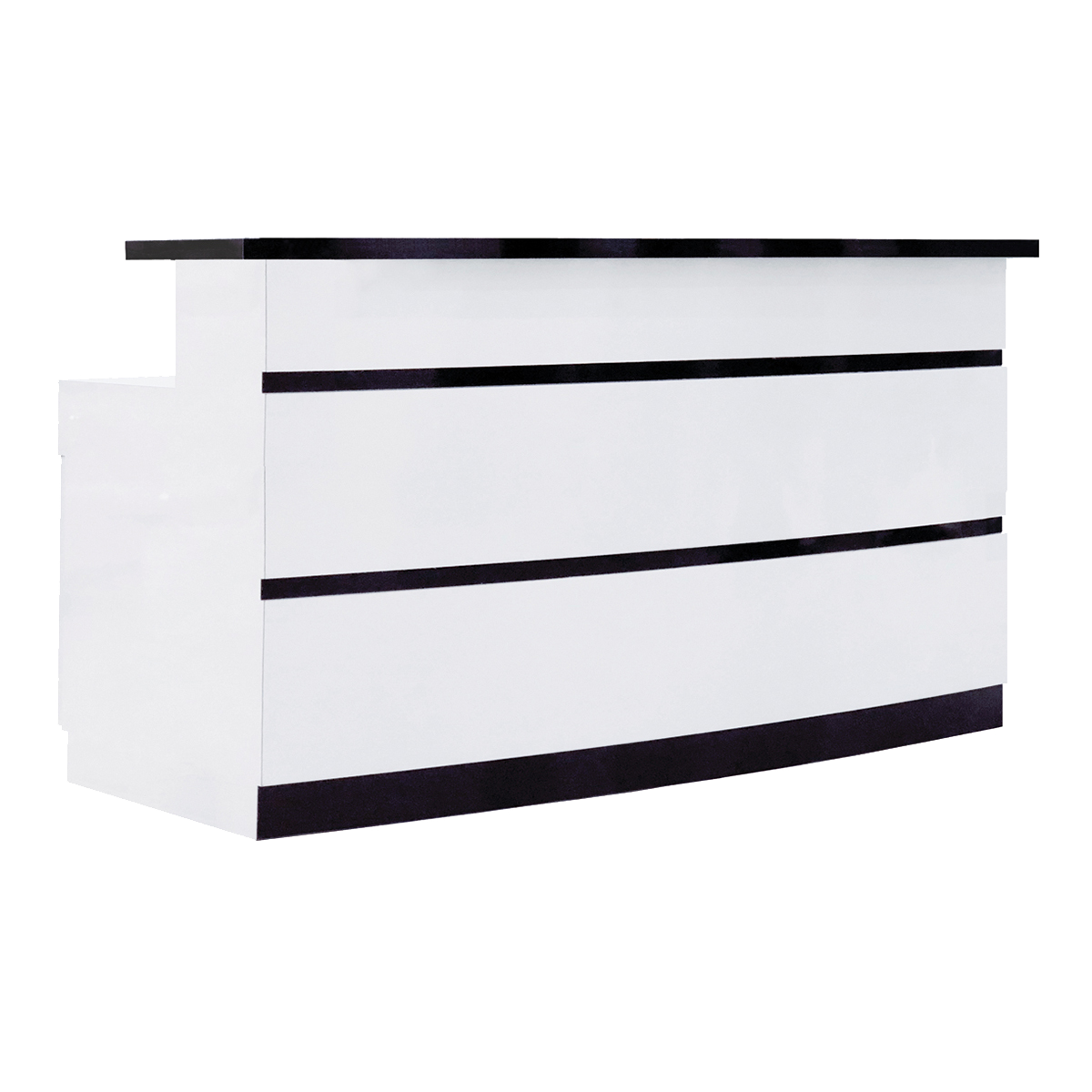 Whale Spa LUX BW Stripes Reception Desk, Modern Nail Salon Equipment | Salon and Spa Furniture