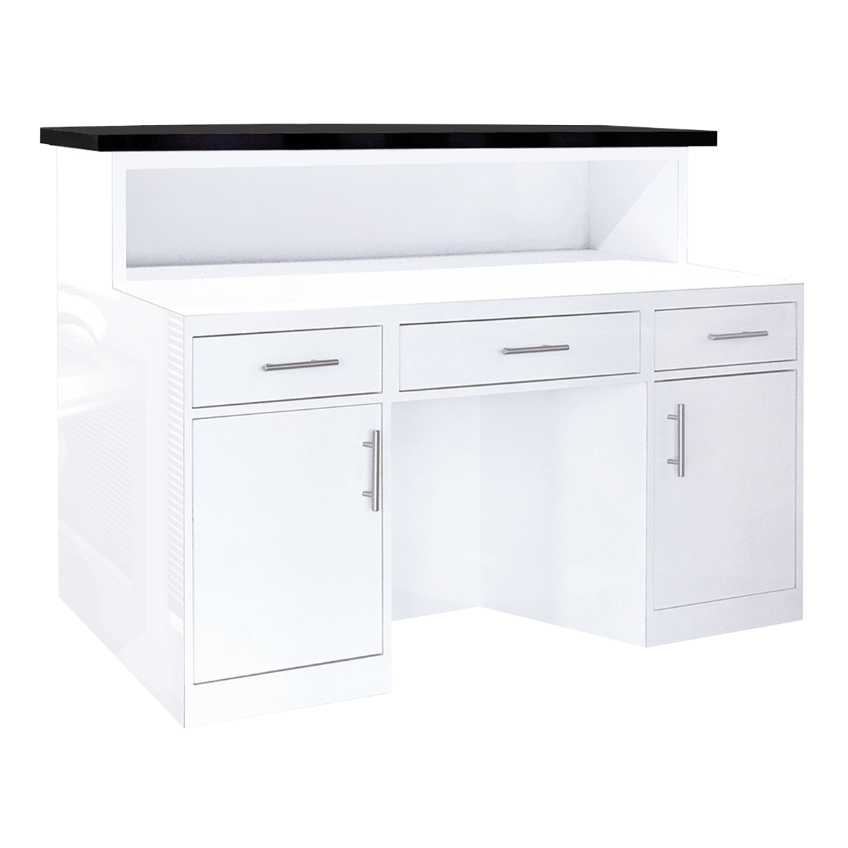Whale Spa LUX BW Stripes Reception Desk, Modern Nail Salon Equipment | Salon and Spa Furniture