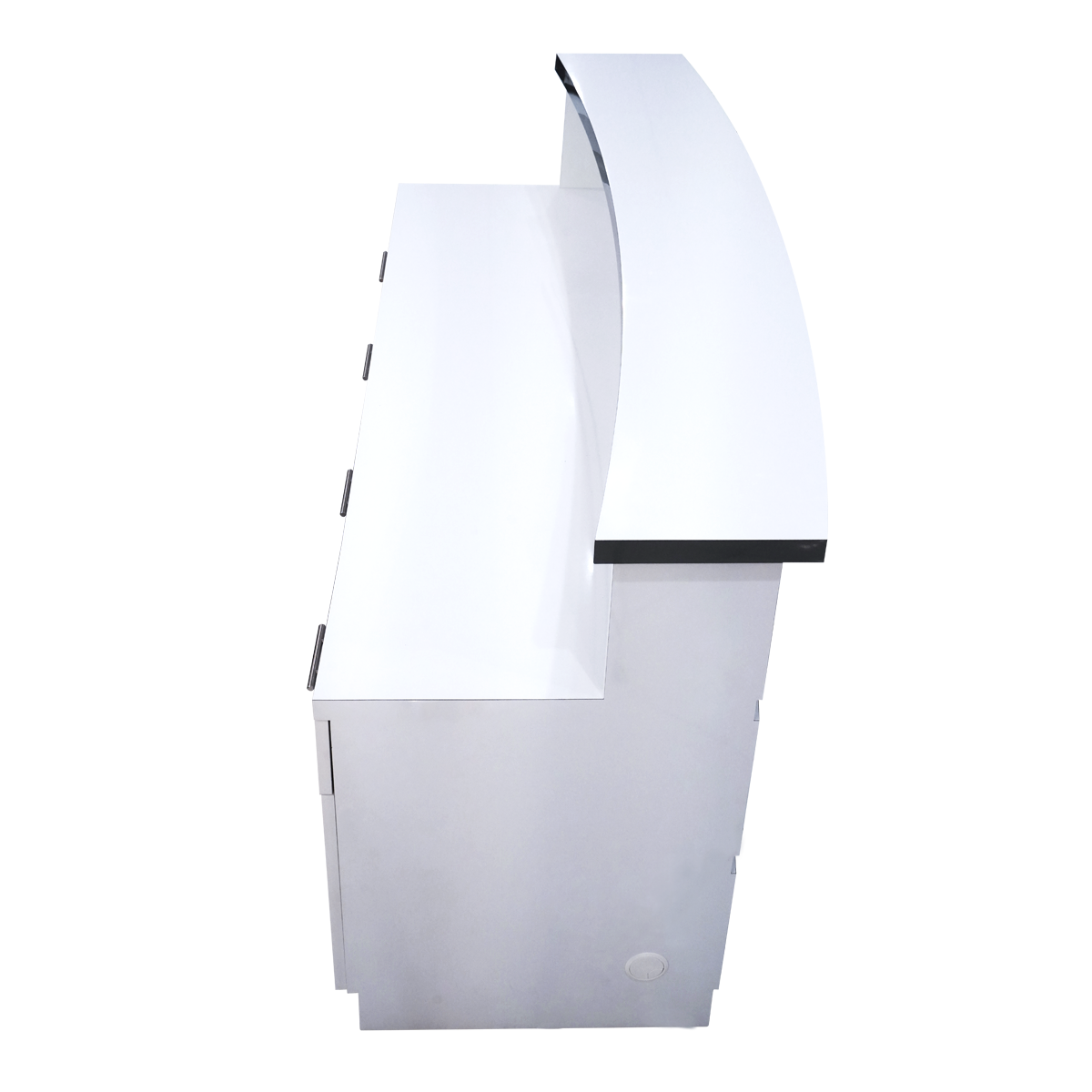 LUX BW Stripes Reception Desk (Light Curved)