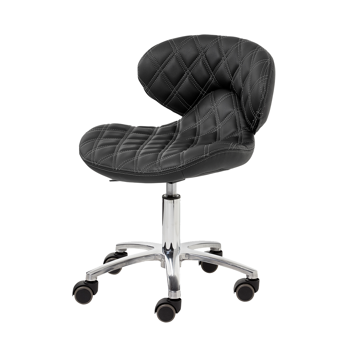 Whale Spa Black Lexi II Technician Stool 1009L Leather, Adjustable Height | Salon and Spa Furniture