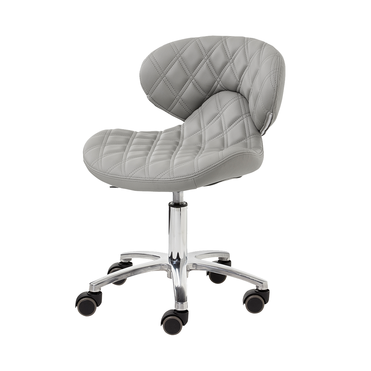 Whale Spa Gray Lexi II Technician Stool 1009L Leather, Adjustable Height | Salon and Spa Furniture
