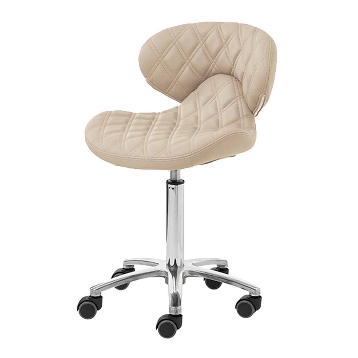 Whale Spa Khaki Lexi II Technician Stool 1009H Leather, Adjustable Height | Salon and Spa Furniture