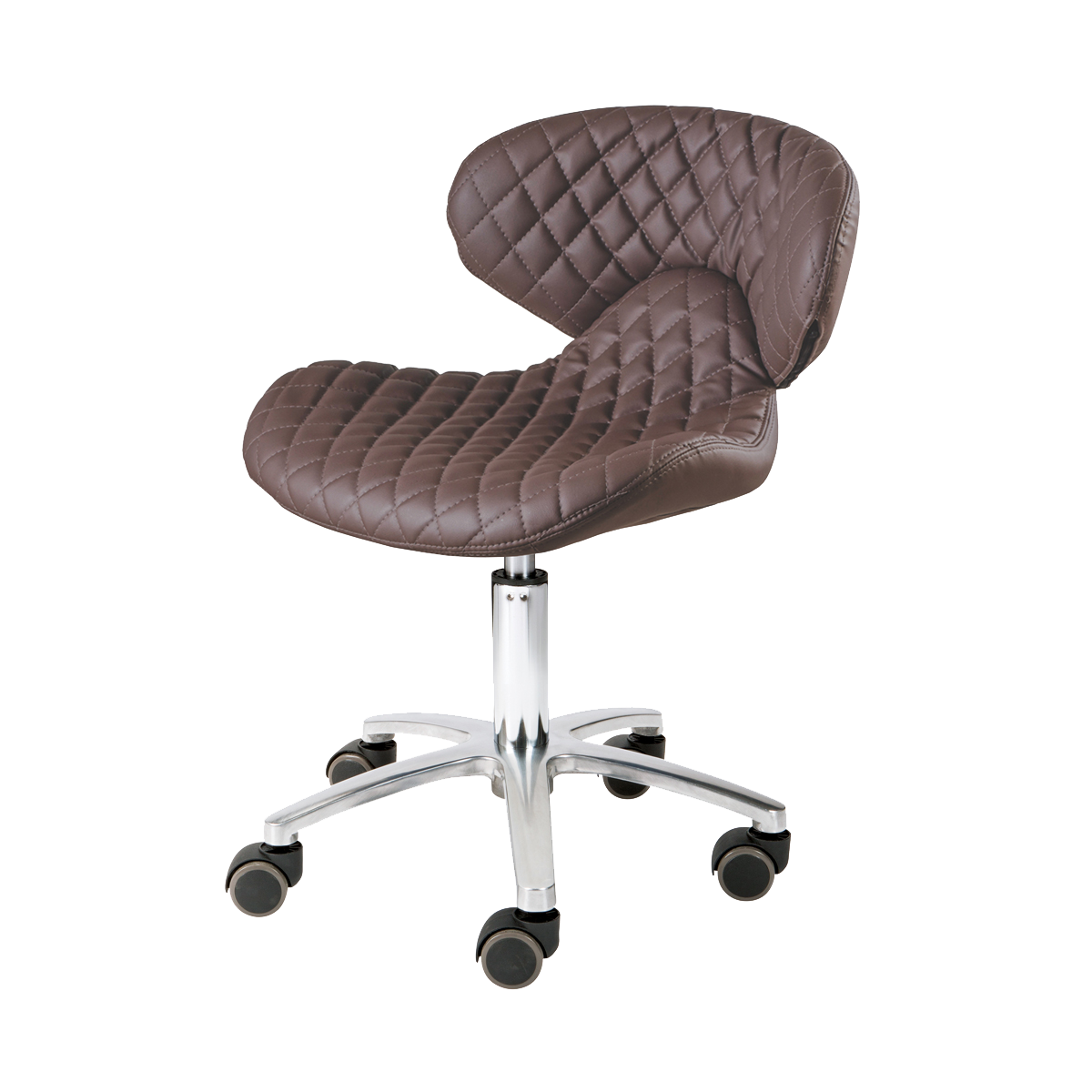 Whale Spa Chocolate Diamond Manicure Stool 1001L-DIA Leather, Adjustable Height | Salon and Spa Furniture