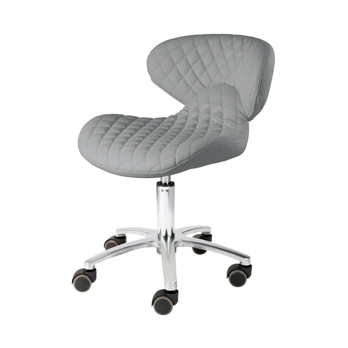 Whale Spa Gray Diamond Manicure Stool 1001L-DIA Leather, Adjustable Height | Salon and Spa Furniture