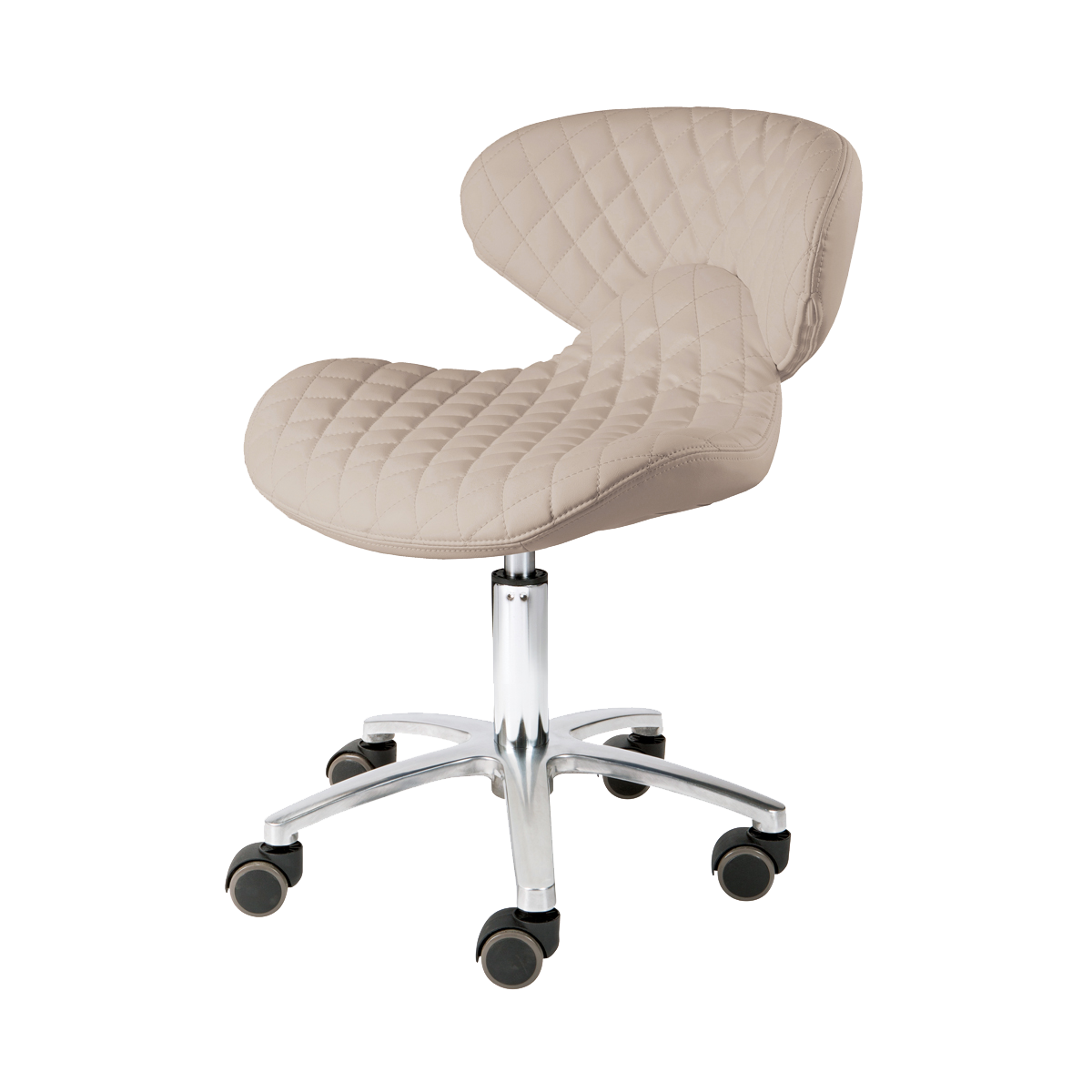 Whale Spa Khaki Diamond Manicure Stool 1001L-DIA Leather, Adjustable Height | Salon and Spa Furniture