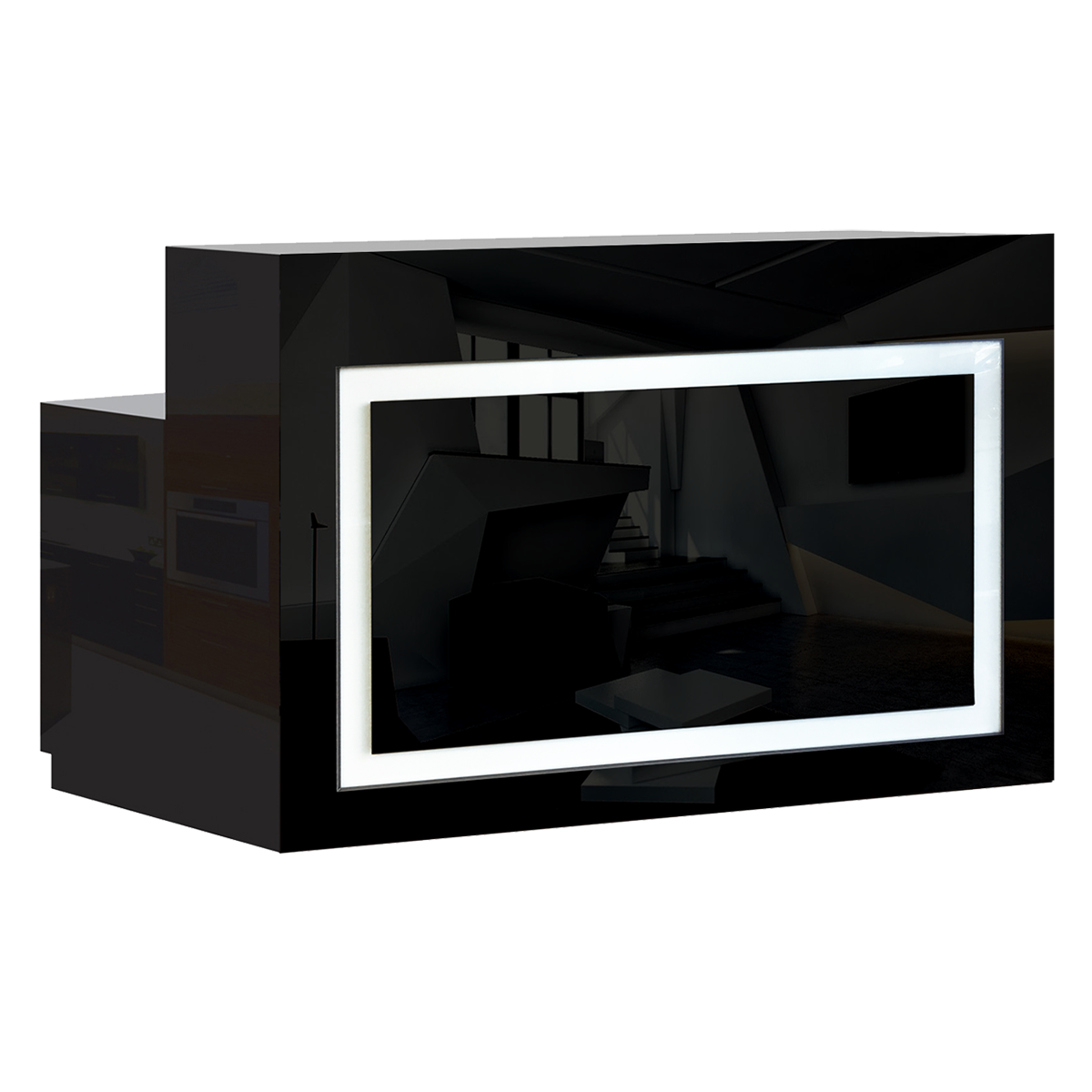 Whale Spa Black Lume Reception Desk, Modern Nail Salon Equipment | Salon and Spa Furniture