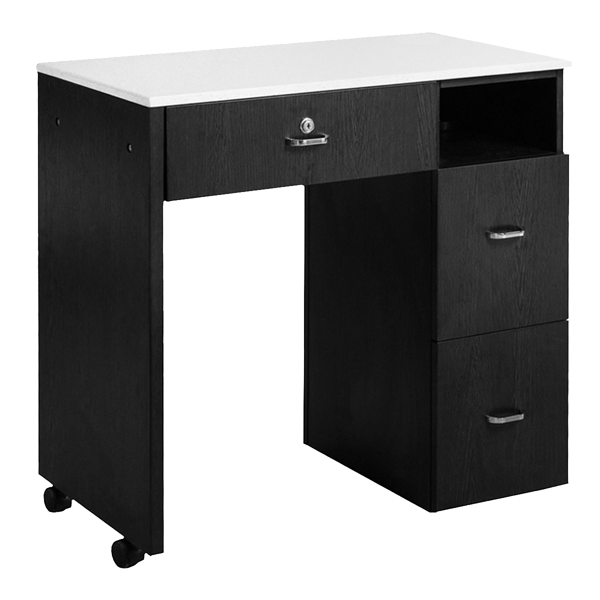 Whale Spa Manicure Table NM904 Nail Salon Table with Drawers, Quartz Countertop | Salon and Spa Furniture