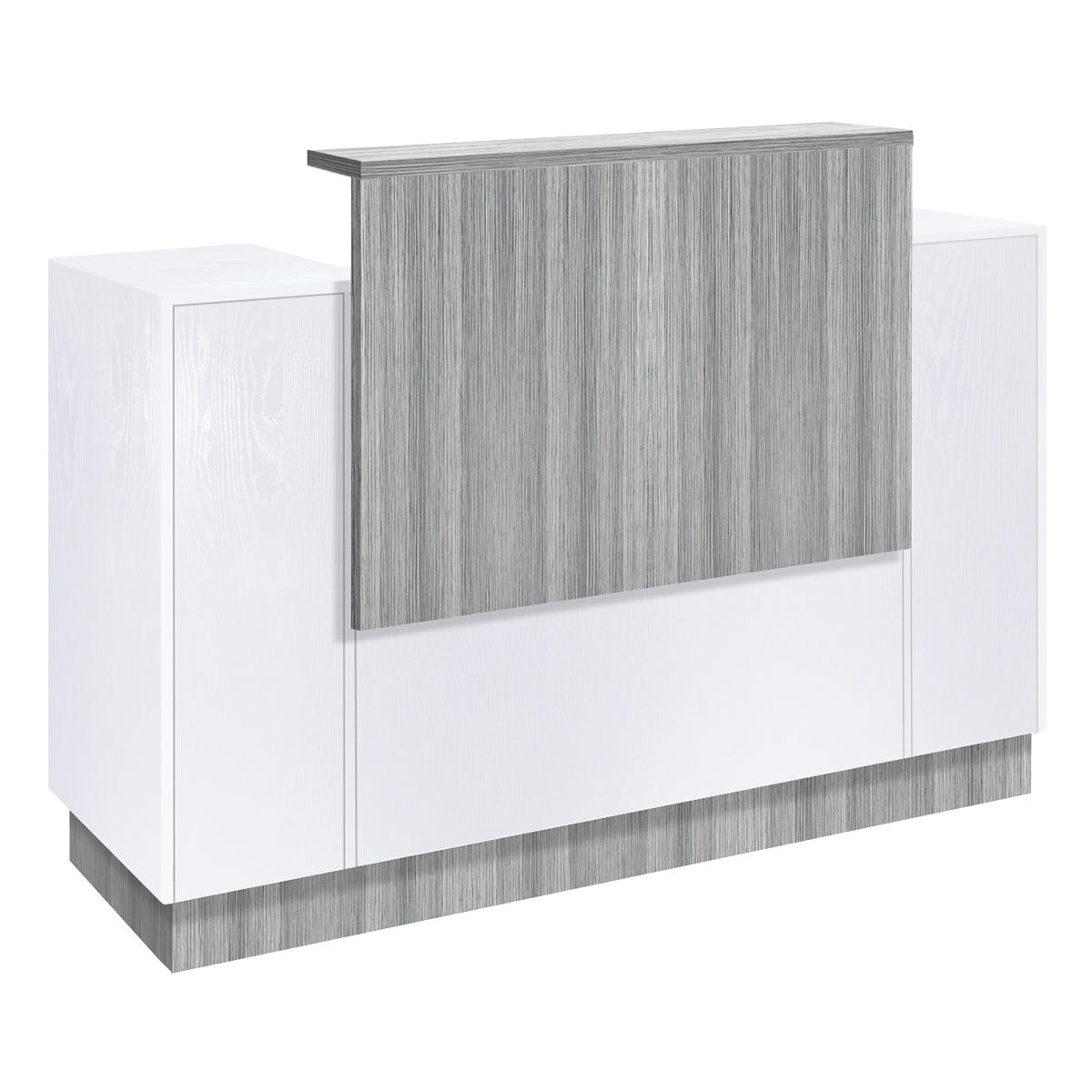 Whale Spa Gray Reception desk SC06, Laminated Wood, Raised Top Panels | Salon and Spa Furniture