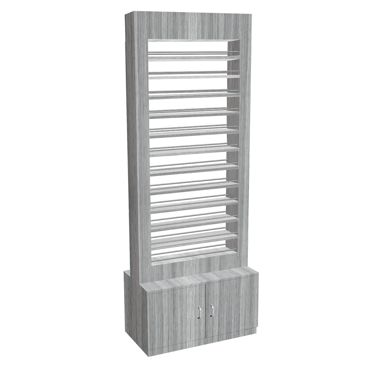 Whale Spa Gray Polish Display PC02, Nail Polish, Gel, and Powder Storage Shelf | Salon and Spa Equipment
