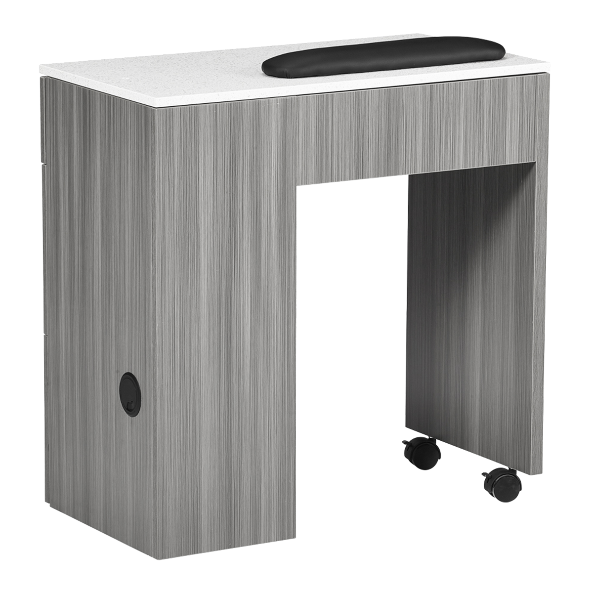 Whale Spa Gray Manicure Table NM904 Nail Salon Table with Drawers, Quartz Countertop | Salon and Spa Furniture