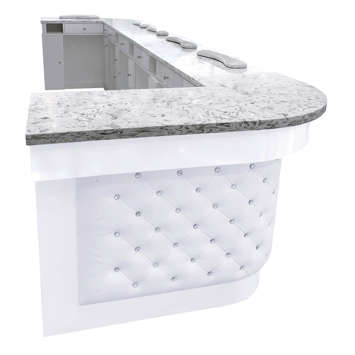 Whale Spa Customizable Lux Tufted Nail Bar | Salon and Spa Furniture