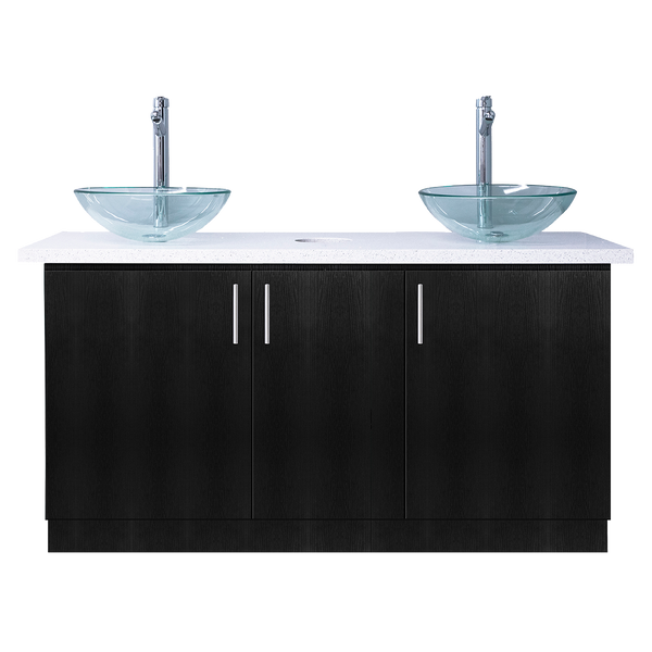 Whale Spa White Double Sink, Handwashing Station with Cabinets for Two Salon Customers | Salon and Spa Equipment