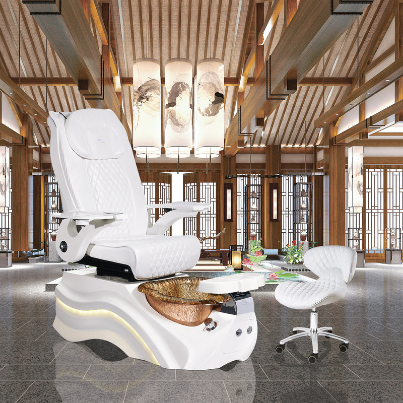 Whale Spa Pleroma Pedicure Chair Base Full Massage, Adjustable Footrest, LED Lit | Pedicure Chair for Nail Salon and Spa