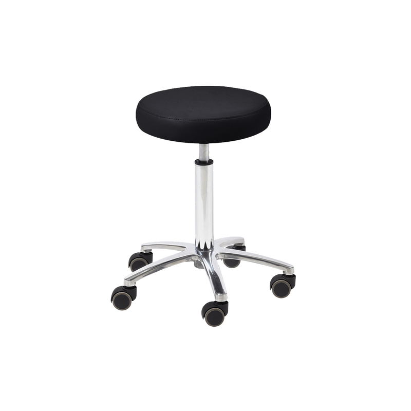 Whale Spa Black Technician Stool 1004H Leather, Adjustable Height | Salon and Spa Furniture