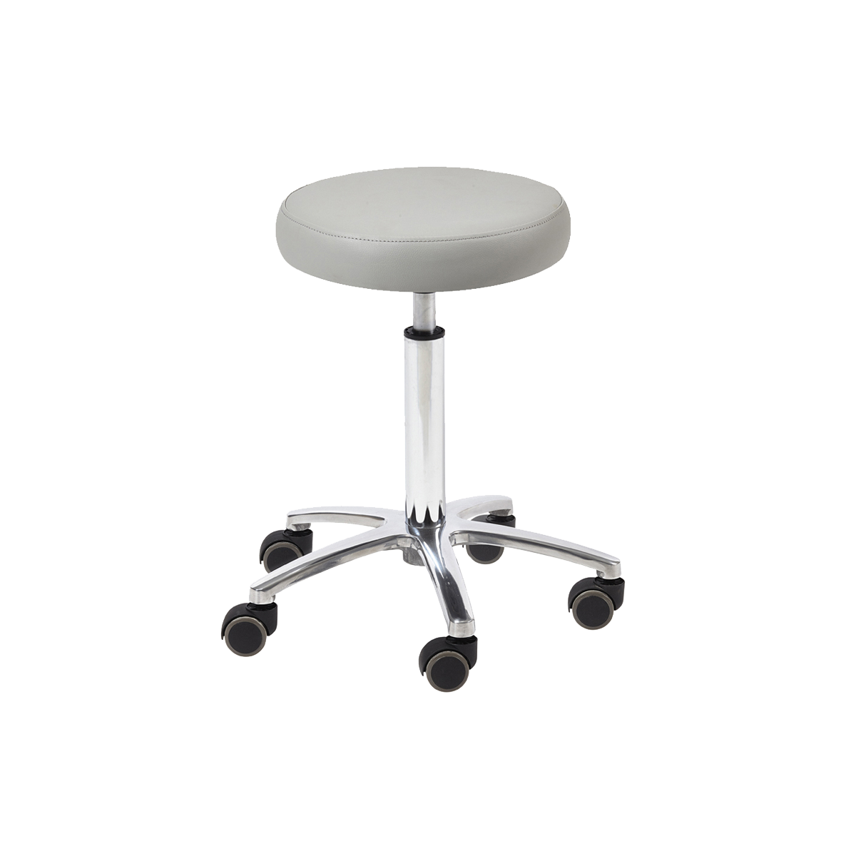 Whale Spa Gray Technician Stool 1004H Leather, Adjustable Height | Salon and Spa Furniture