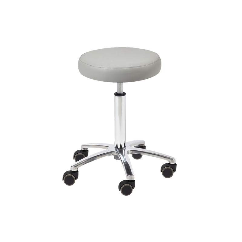 Whale Spa Gray Technician Stool 1004H Leather, Adjustable Height | Salon and Spa Furniture