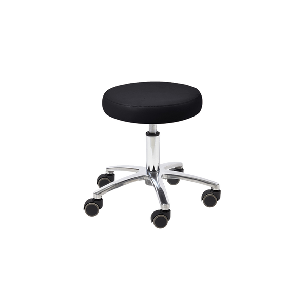 Whale Spa Black Pedicure Stool 1004L Leather, Adjustable Height | Salon and Spa Furniture