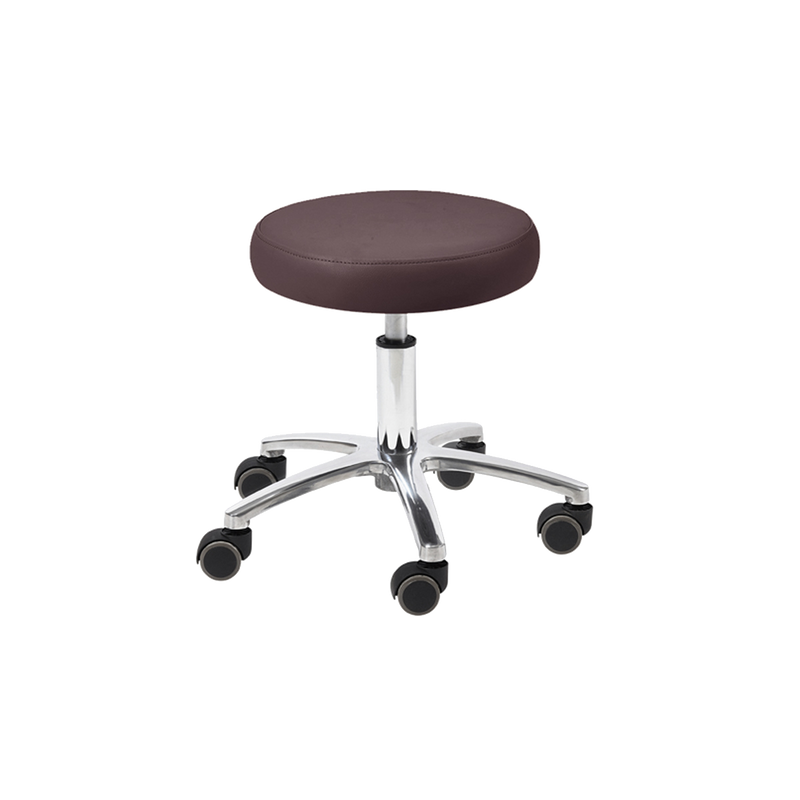 Whale Spa Chocolate Pedicure Stool 1004L Leather, Adjustable Height | Salon and Spa Furniture