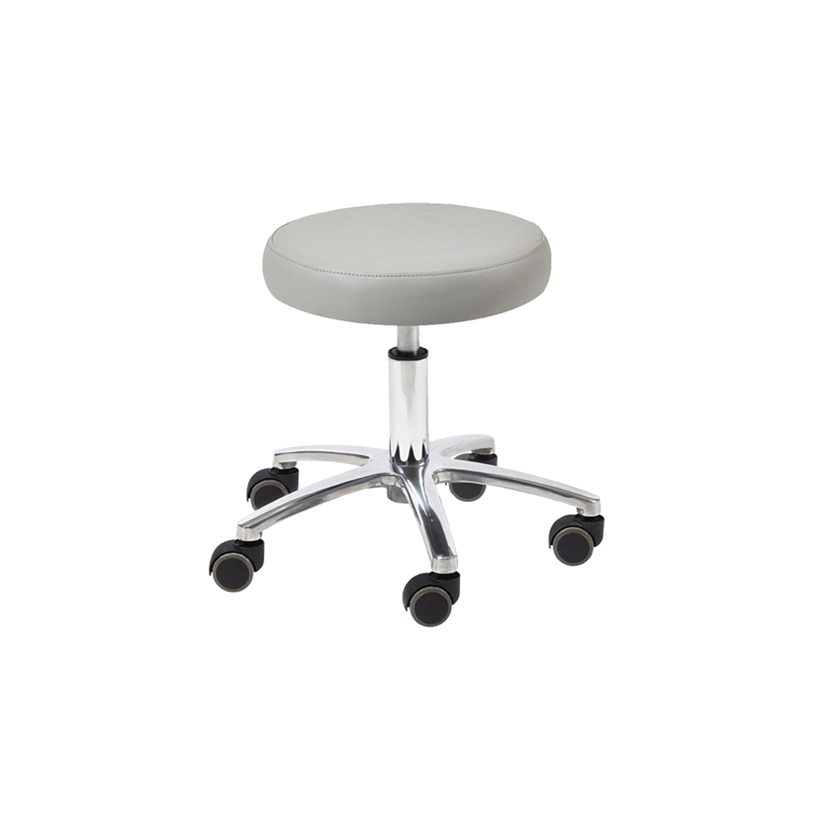 Whale Spa Gray Pedicure Stool 1004L Leather, Adjustable Height | Salon and Spa Furniture