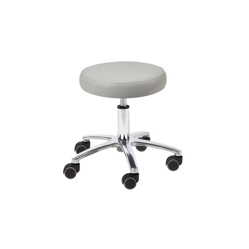 Whale Spa Gray Pedicure Stool 1004L Leather, Adjustable Height | Salon and Spa Furniture