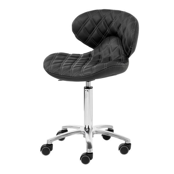 Whale Spa Black Lexi II Technician Stool 1009H Leather, Adjustable Height | Salon and Spa Furniture