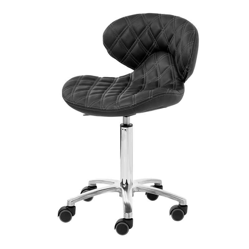 Whale Spa Black Lexi II Technician Stool 1009H Leather, Adjustable Height | Salon and Spa Furniture
