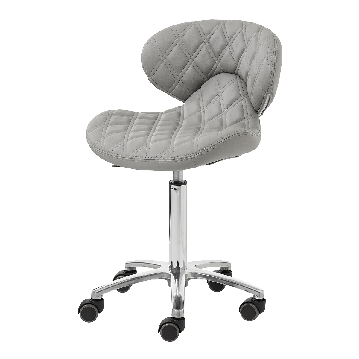 Whale Spa Gray Lexi II Technician Stool 1009H Leather, Adjustable Height | Salon and Spa Furniture