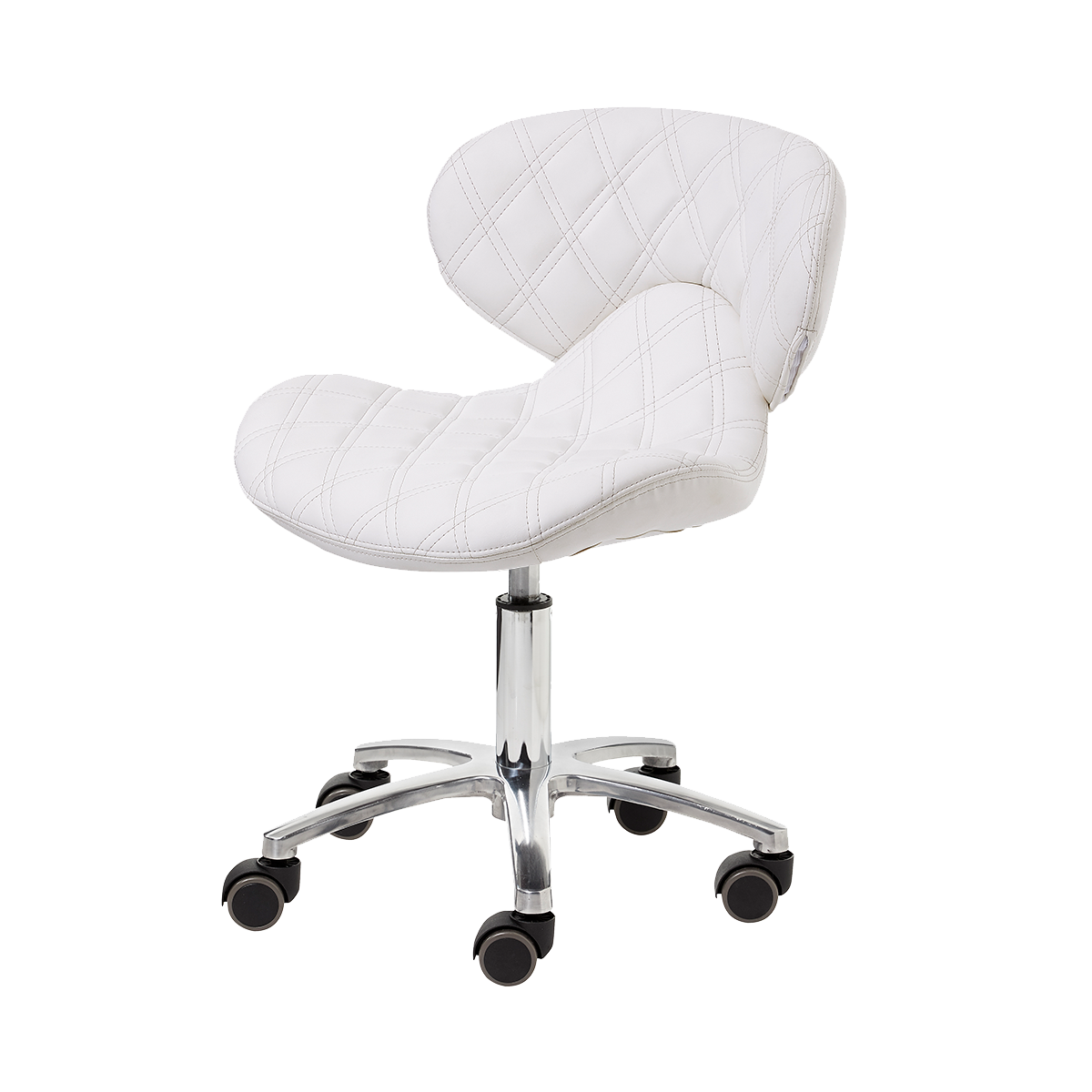 Whale Spa White Lexi II Technician Stool 1009L Leather, Adjustable Height | Salon and Spa Furniture