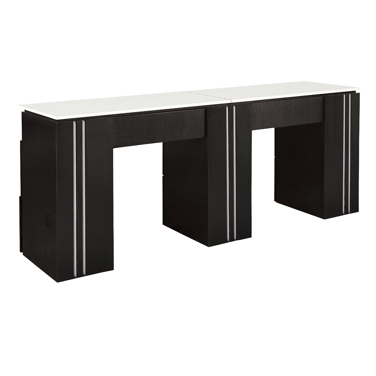 Whale Spa Black Double Manicure Table NM906D Manicure Table for Two Customers with Drawers | Salon and Spa Furniture