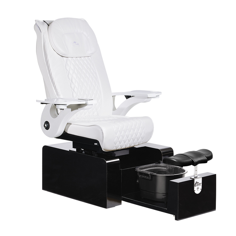 Whale Spa Pure II Pedicure Chair Full Massage Base, Adjustable Footrest, LED Lit | Pedicure Chair for Nail Salon and Spa