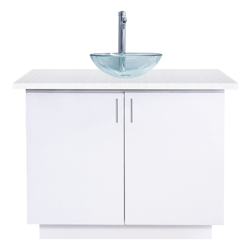 Whale Spa White Single Sink, Handwashing Station with Cabinets for Salon Customers | Salon and Spa Equipment