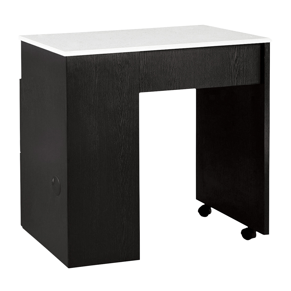 Whale Spa Black Manicure Table NM904 Nail Salon Table with Drawers, Quartz Countertop | Salon and Spa Furniture