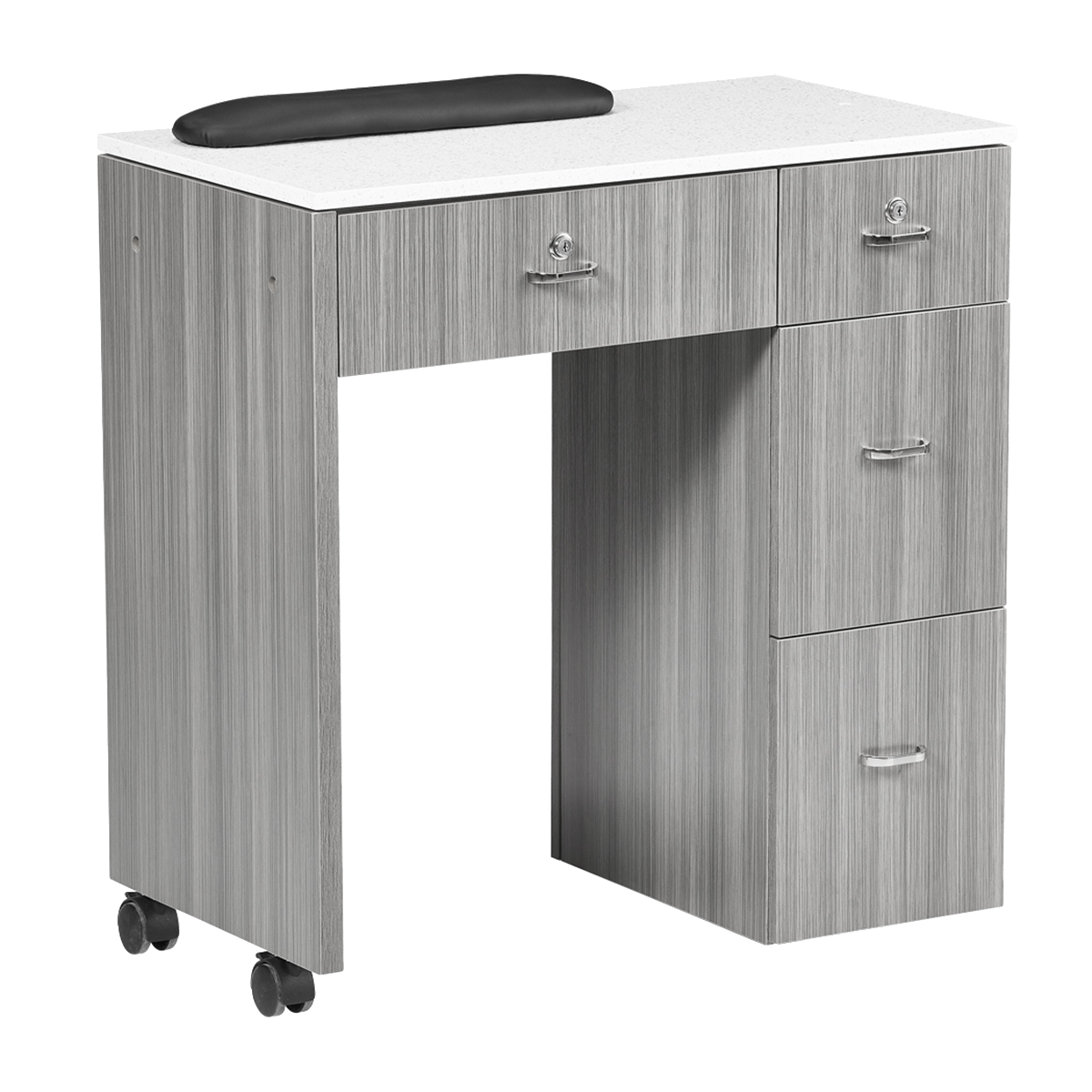 Whale Spa Manicure Table NM904 Nail Salon Table with Drawers, Quartz Countertop | Salon and Spa Furniture