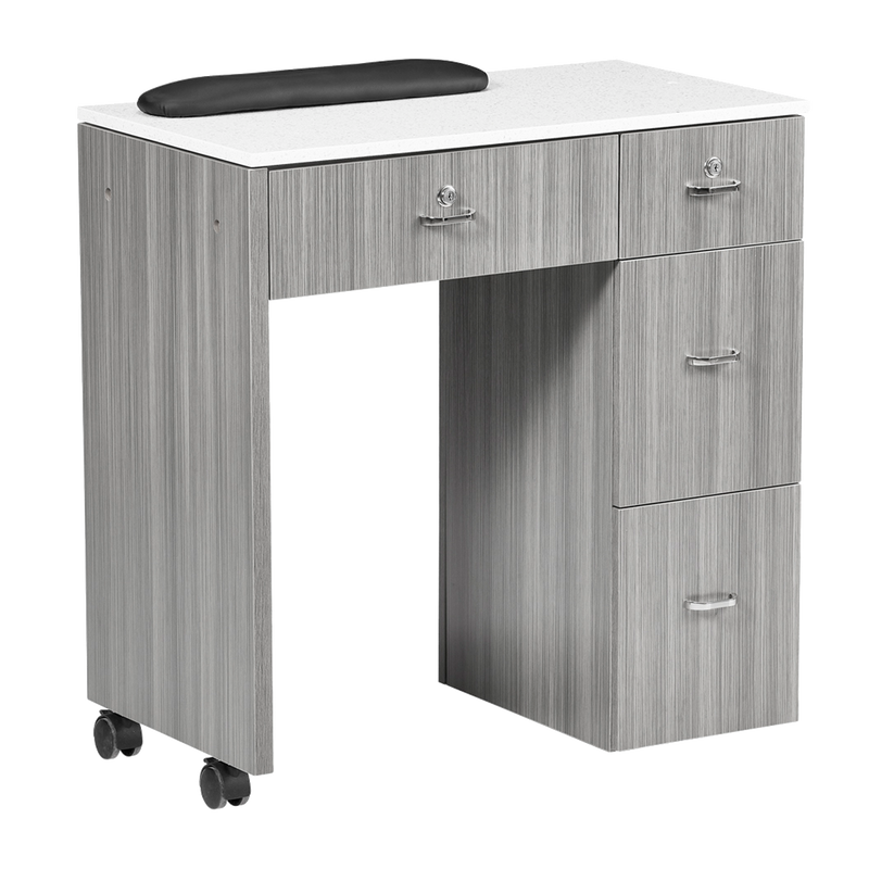 Whale Spa Manicure Table NM904 Nail Salon Table with Drawers, Quartz Countertop | Salon and Spa Furniture