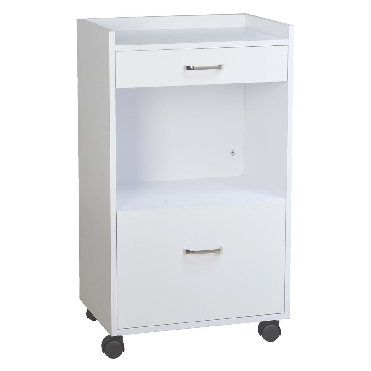 Whale Spa Matte White Trolley 2831, Acetone Resistant Rolling Cart with Drawers, Storage | Salon and Spa Equipment